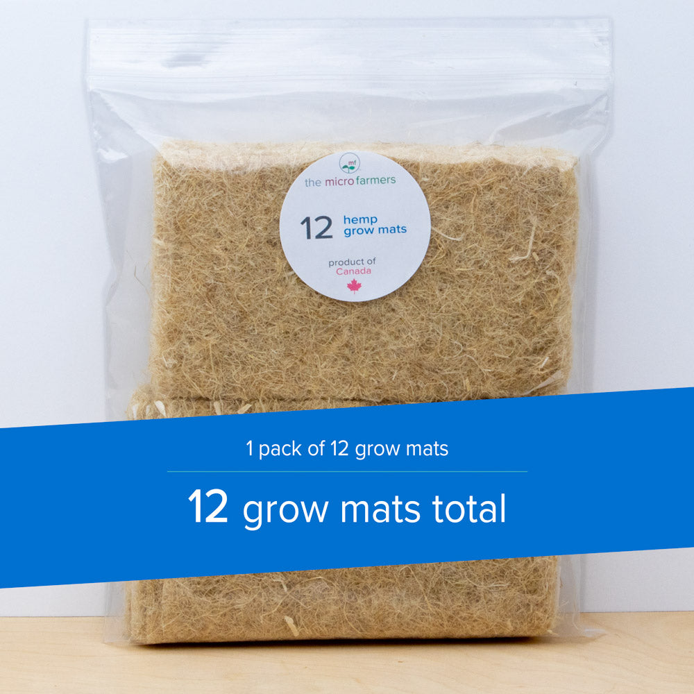 microgreen grow kit refill | variety pack | 12 refills with organic seed mixes, natural hemp grow mats