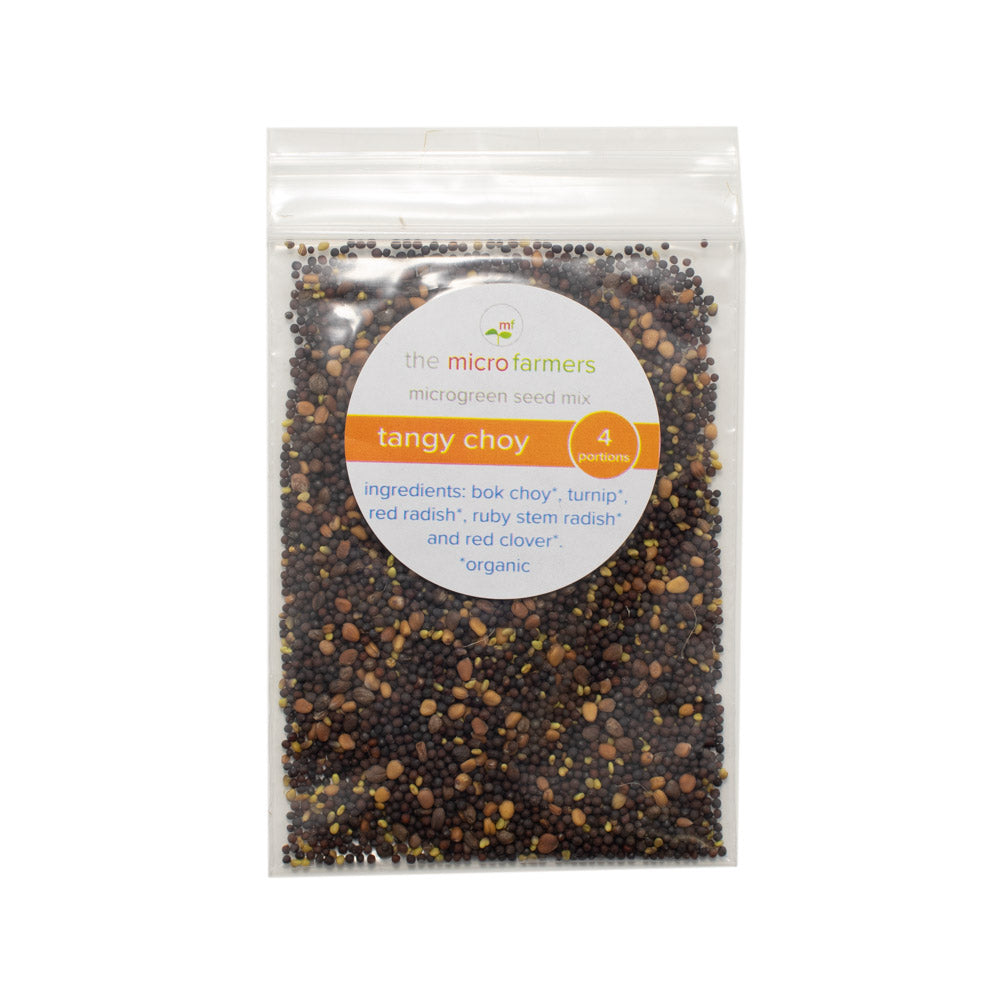 Intro to microgreens grow kit - Tangy Choy organic seed mix (bok choy, turnip, radish, clover)